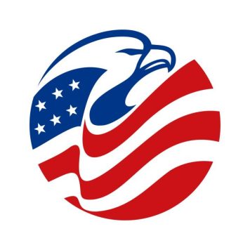 Eagle Head american flag circle abstract suitable for logos, icons, symbols and more